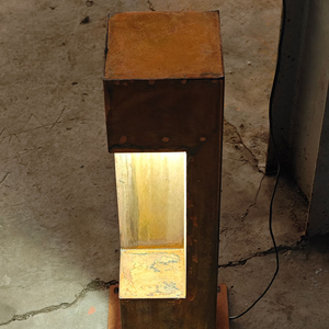 Rusty Corten Steel Art Deco Weather Resistant LED Path <b>Light</b> Bollard Outdoor Patio Lamp Decorative <b>Post</b> <b>Light</b> - Product Image 4