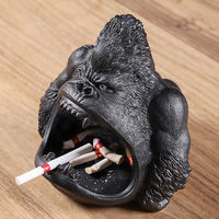Cendrier en résine King Kong Gorille, fait main et peint à la main, décoration amusante pour la maison et le salon, cadeau souvenir, vente en gros