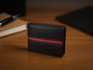 Portafoglio da uomo in PU, corto, a righe, minimalista, regalo - Product Image 2