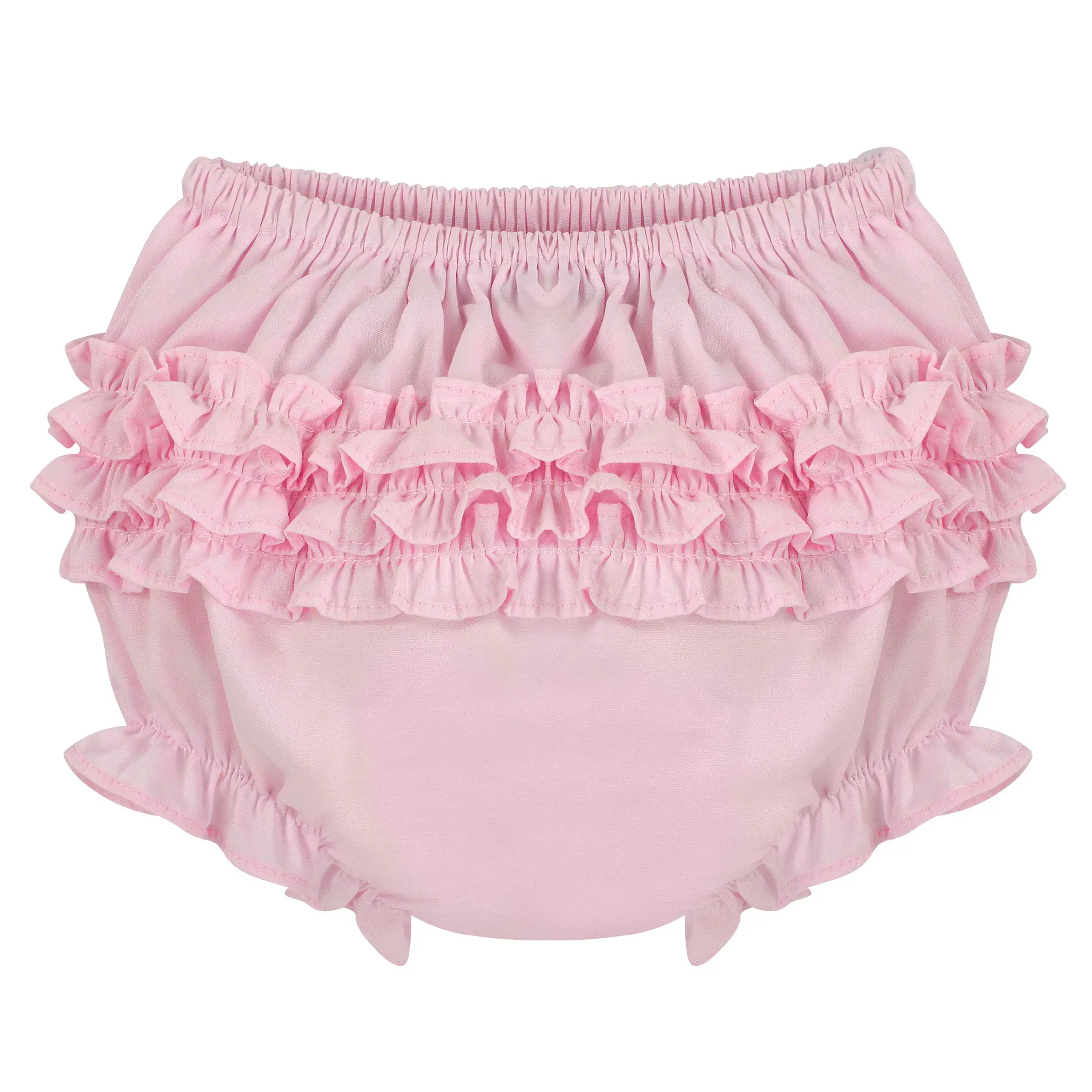 Fundas de pañales con volantes para bebés, bombachos clásicos para bebés, cubierta de pañal blanco/rosa