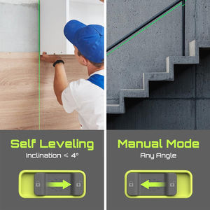 16-Linien Grüner Laser-Nivelliergerät Wiederaufladbares Werkzeug Rotierend Selbstnivellierend 2H&2V 360 Wand Boden Kreuzlinien-Laser-Nivelliergerät LG-4D - Product Image 6
