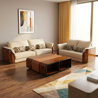 Ensemble de canapés en cuir de luxe pour salon, design italien moderne, idéal pour villa de luxe, mobilier complet pour la maison
