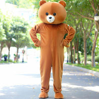 Costume de mascotte publicitaire ours en peluche unisexe pour adulte avec casque intégré, idéal pour les événements professionnels et le cosplay – Fabrication Shengye