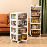Armoire de rangement multifonctionnelle en plastique avec tiroirs cuisine bouteille d'épices rangement chambre à coucher panneau latéral