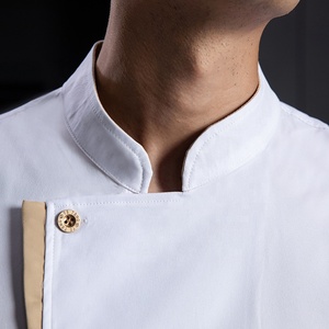 Men's Summer Half-Sleeve <strong>Chef</strong> Uniform New Elastic Workwear with Breathable Woven Fabric for Restaurant Bar &amp; Kitchen Cooking - Product Image 3