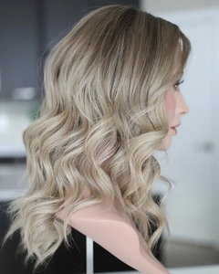 Peluca de Cabello Humano <span class=keywords><strong>Rubio</strong></span> Balayage con Encaje Frontal HD, Peluca sin Pegamento con Ondas Sueltas, Peluca de Cabello Remy - Product Image 4