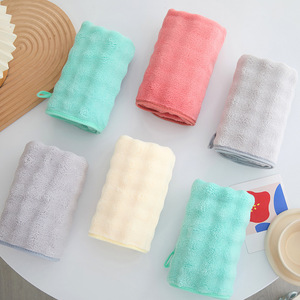 Bubble Fleece <b>Towel</b> 35x75 Cm Solid Color Skin Friendly Home Use Rectangle Bath <b>Towel</b> <b>Set</b> - Product Image 2