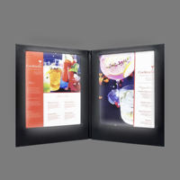 Menu de cocktails de luxe, menu éclairé par LED, 2 éclairages, style couverture de livre, couverture de menu pour restaurants et bars