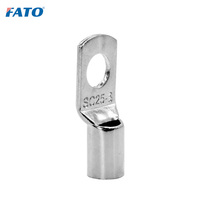 FATO Cosse de Câble Série SC Électrique Étamée Non-Isolée Tube Rond en Cuivre pour Batterie Borne de Mise à la Terre à Sertir avec Trou