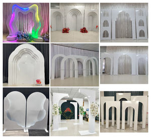 อุปกรณ์ตกแต่งงานแต่งซุ้มโค้งสีขาวอุปกรณ์ตกแต่งสำหรับงานอีเว้นท์แบบเรียบ - Product Image 5