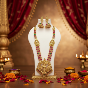 Ensemble de collier long Haram 10581046PGR Ensemble de bijoux fins en pierre de Pota plaquée or - Product Image 3