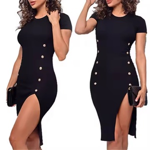 Vente en gros de robes d'été pour femmes, robe décontractée à col rond en coton, coupe ajustée, robe de haute qualité pour femmes - Product Image 4