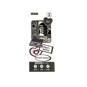 Stylo bille à bouton-poussoir Moka 0,5 mm, design cartoon avec grip souple, pour l'école et le bureau - Product Image 5