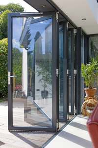 Porte de garage coulissante pliante en verre trempé insonorisée au design moderne, portes patio pliantes en aluminium et verre - Product Image 6