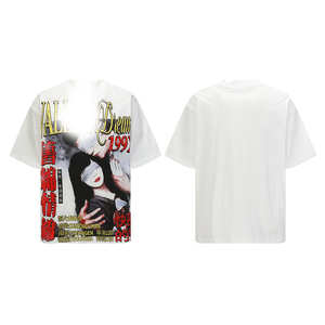Camiseta de manga corta de algodón puro para hombre, estilo hip hop, informal, con estampado completo inspirado en la <span class=keywords><strong>película</strong></span> Tide, ideal para el verano, transfronteriza. - Product Image 5