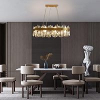 Lampes suspendues modernes Asfour Or Cristal K9 Pièces de lustre Éclairage Plafond Lustres de luxe en cristal