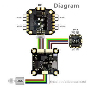 Controlador de Vuelo F722 60A Stack ICM42688P con Doble BEC, OSD, BlackBox, ESC 3-6S LIPO FPV para Drones RC FPV <span class=keywords><strong>Freestyle</strong></span> de 7-10 Pulgadas - Product Image 4