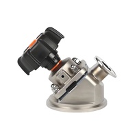 Vanne à diaphragme manuelle de type U, 3 voies, sanitaire, en acier inoxydable 316L, DN8-DN65