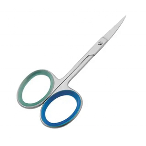 Ciseaux russes à cuticules droites en acier inoxydable, pliables, à manche en caoutchouc, outil de beauté pour ongles - Product Image 1