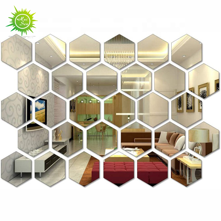 Настенная Съемная Серебристая акриловая Зеркальная Наклейка лист для ванной комнаты гостиной спальни Декор