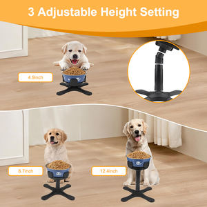 Paslanmaz Çelik Fabrikası Ayarlanabilir Genişlikli Yükseltilmiş Köpek Mama Kabı Standı Dökülmez 3 Yükseklik Seçeneği Su Geçirmez Eğimli Tasarım Çeşitli Boyutlar İçin - Product Image 2