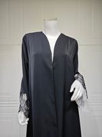 Abaya longue ample en dentelle patchwork pour femme Uni 2026, style arabe, vêtement islamique de Dubaï, robe musulmane modeste avec hijab