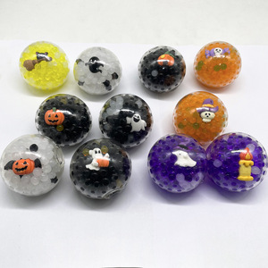 ลูกบอลบีบฮาโลวีนลายผีฟักทอง ของเล่นคลายเครียดสำหรับเด็กอายุ 5-7 ปี ของเล่นบีบยืดหยุ่นทำจากพลาสติกสำหรับเด็กทุกเพศ - Product Image 1