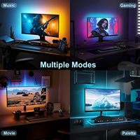 Bande lumineuse LED RGB synchronisée avec le moniteur PC, rétroéclairage d'écran, éclairage ambiant pour jeux, configuration e-sport, logo personnalisé