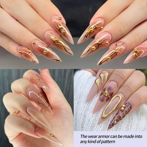 Nouvelle Arrivée – 240 Pièces d'Extensions d'Ongles Artificiels Marron Glacé Transparent Brillant, Longs Stilettos, Double Usage - Product Image 6