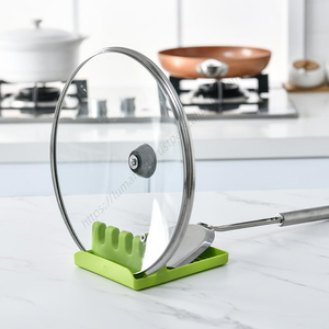 Soporte para Cucharas Antideslizante para Cocina S012, Tapa de Plástico con Almohadilla Antiderrames, Estante de Almacenamiento Multifuncional - Product Image 1