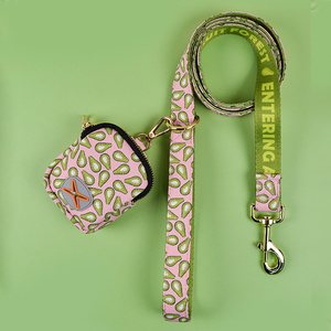 Ensemble collier, laisse et sac <span class=keywords><strong>à</strong></span> déjections pour chien MIDEPET, imprimé cœur violet luxueux, boucle en alliage, ruban en polyester, pour petit chiot en <span class=keywords><strong>voyage</strong></span> - Product Image 3