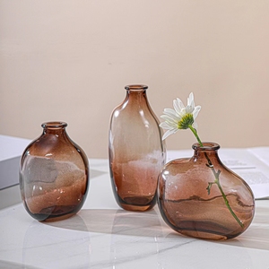 Venta al por mayor caliente moderno simple pequeño y elegante ovalado Bud florero de <span class=keywords><strong>flores</strong></span> florero de cristal para el <span class=keywords><strong>baño</strong></span> de la boda - Product Image 6