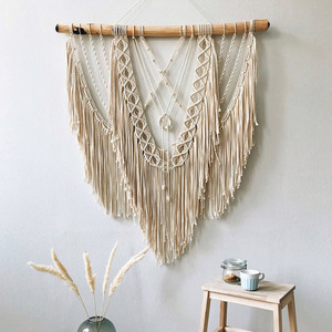 <span class=keywords><strong>Tapisserie</strong></span> murale bohème en macramé 120x140 cm pour chambre à coucher, salon ou hôtel - Product Image 6