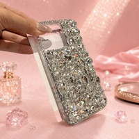Coques de téléphone de luxe avec strass et diamants, antichoc, en PC et TPU, pour iPhone