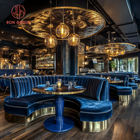 Modernes Marmor Rundes Halbkreis-Sofa-Set für Cafés und Restaurants mit Tisch und Stühlen, Umweltfreundlich und Langlebig