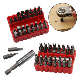 33pcs Power <b>Screwdriver</b> Tool Box Magnetic 45#stainless Steel <b>Bit</b> <b>Set</b> Pocket for Home Maintenance Car Repair 33pcs Power Screwdri - Product Image 3