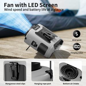 Socool Emergency Bank Rechargeable Fan Outdoor Camping Fan Portable Silent Waist Fan Multifunctional Flashlight <b>10000mAh</b> Battery - Product Image 2