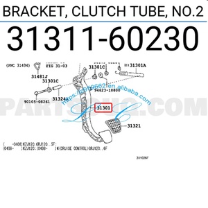 55105-26010 <span class=keywords><strong>Tube</strong></span> d'embrayage de support No.2 pour Hiace Innova Hilux Fortuner 2005 2018 Kits de clips de pédale d'embrayage de banlieue 31311-60230 - Product Image 2