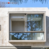 Fenêtre coulissante en aluminium insonorisée RICHOCEAN AS2047, cadre étroit, double vitrage, fenêtres panoramiques horizontales coulissantes