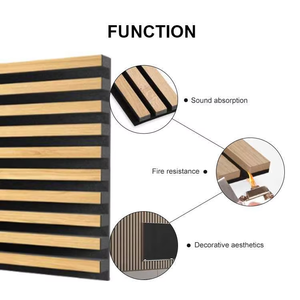 Panneau mural acoustique en bois de luxe, panneau décoratif en MDF PET à lattes <span class=keywords><strong>pour</strong></span> stand d'exposition et mur d'affichage - Product Image 2