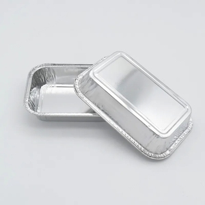 Boîte alimentaire de compagnie aérienne en aluminium de haute qualité de 6 pouces 300ml Rectangle Conteneur alimentaire jetable en aluminium de compagnie aérienne - Product Image 5