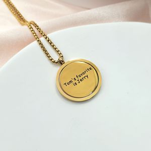 Lateefah, recién llegado, collar grabado con tarjeta redonda giratoria de acero inoxidable personalizada - Product Image 3