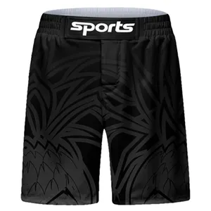 Full Sublimation Print Black Mma Shorts for Men's Sports Shorts Brazilian Jiu Jitsu Muay Thai Pants Fight Wear