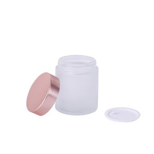 Hot Selling Frosted <b>Glass</b> Jar Mini Empty Cosmetic Jar Makeup Sample <b>Containers</b> With Inner Liner Rose Gold Lids for Cream Lotions - Product Image 2