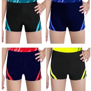 Shorts de Baile de Cintura Alta para Niñas, con Rayas Curvas, de Nailon y Spandex, para Gimnasia, Animación y Deportes, Conjunto de 2 Piezas Personalizado - Product Image 1
