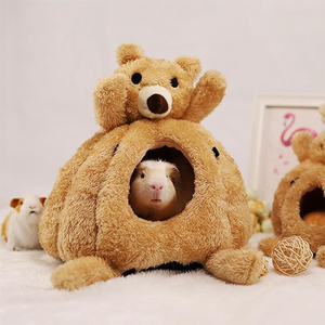 Vente <span class=keywords><strong>en</strong></span> gros belle usine d'animaux lavables OEM maison de couchage <span class=keywords><strong>en</strong></span> forme d'ours maison moelleuse pour <span class=keywords><strong>lapin</strong></span> <span class=keywords><strong>nain</strong></span> <span class=keywords><strong>lapin</strong></span> furet hamster - Product Image 4