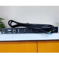 PDU Inteligente de 1U 1.5U, Regleta de Alimentación de 6 Vías para Montaje en Rack de 20A con Enchufe Inteligente IEC C13 de 20A, IP54 para Uso Industrial, PDU INT-8T