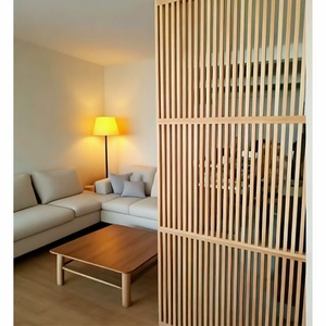 Slatted Room Divider Camel Color Laser Cut Easy Installation Screen For Home Office Partition - Product Image 4