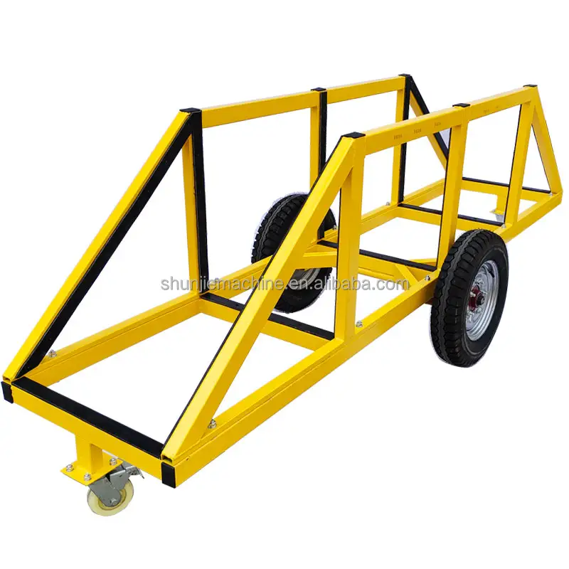 3 tons 6600lb heavy duty aluminum bar transportation rack u-shape tube hand trolley wheel cart