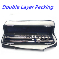 Good Quality C Tone Closed Hole Nickel Plated 16 Holes Left Handed Flute WoodWind Instrument